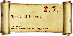Maróthi Tomaj névjegykártya